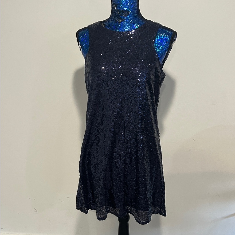 Cecico Dark Blue Sequin Midi Dress